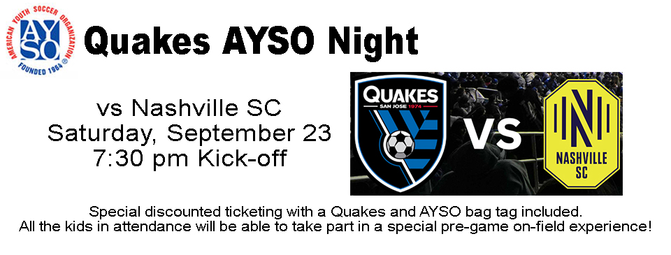 AYSO Quakes Night!  9/23